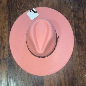 Coral hat with leopard print